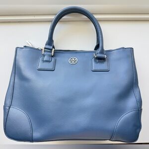 Tory Burch Navy blue Robinson Work Satchel w/ Strap